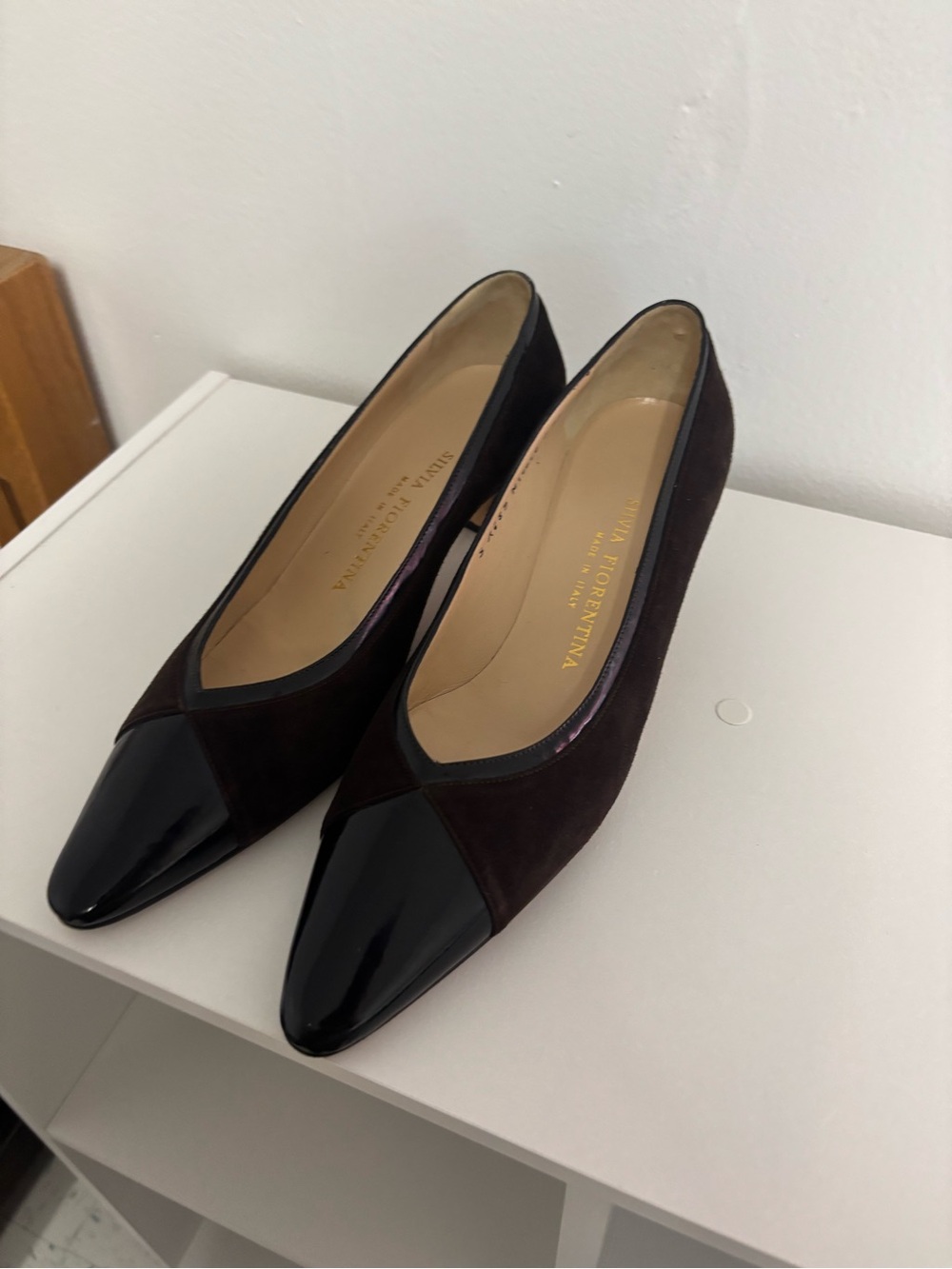 Patent Toe and Suede Shoes